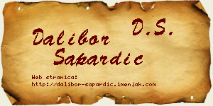 Dalibor Sapardić vizit kartica